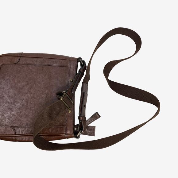 Burberry Brown Embossed Leather Crossbody Adjustable Strap Heritage Style - Picture 7 of 15